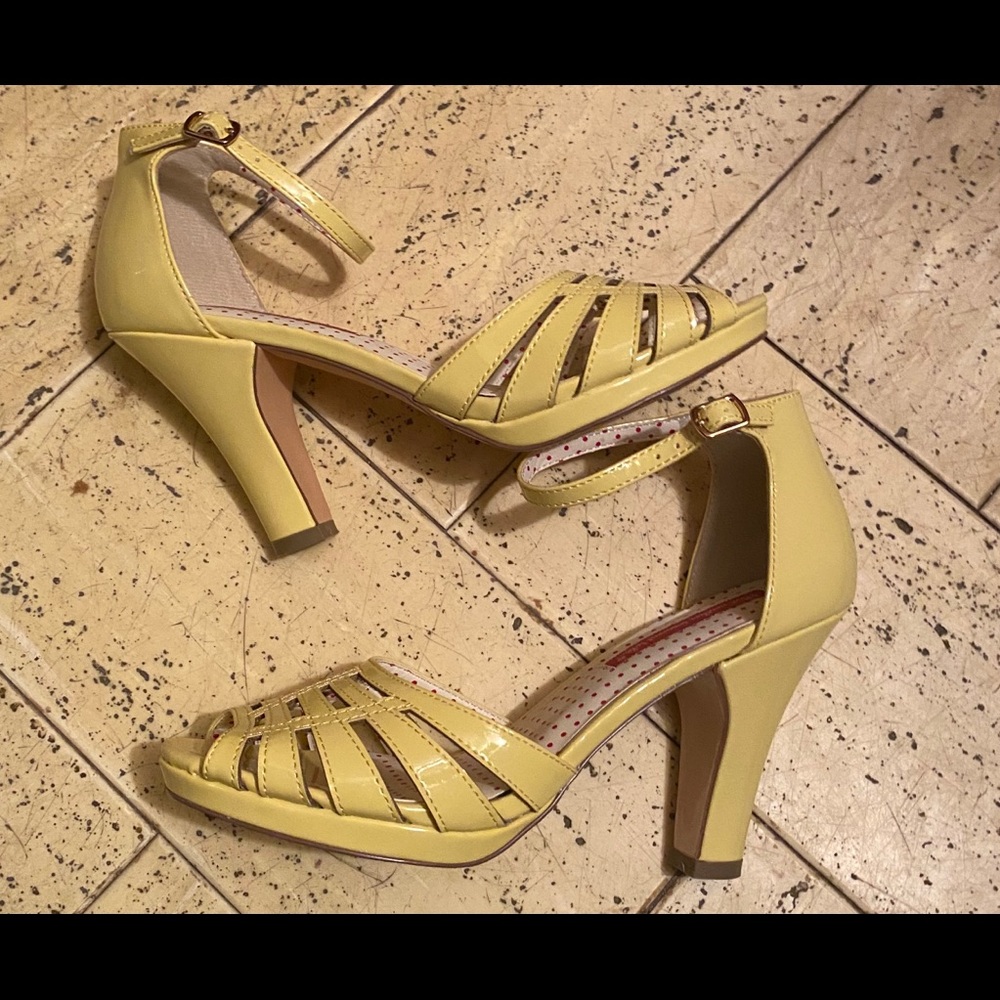Yellow High Heeled Sandals